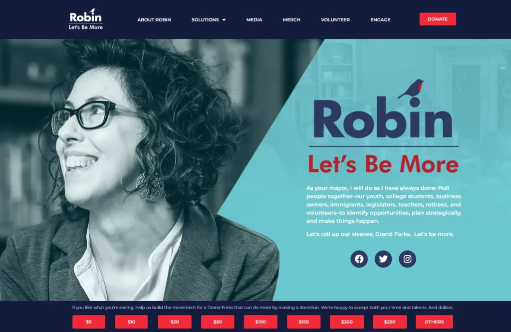 Robin for Mayor Website